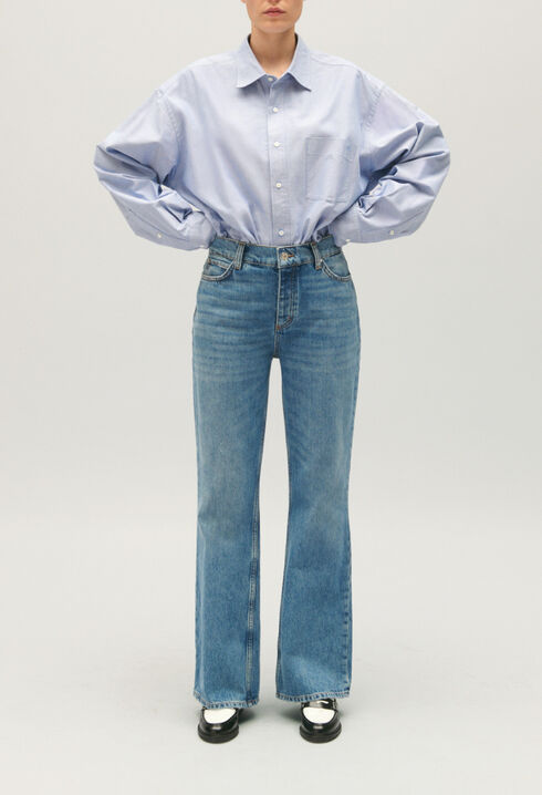Jean droit bleu