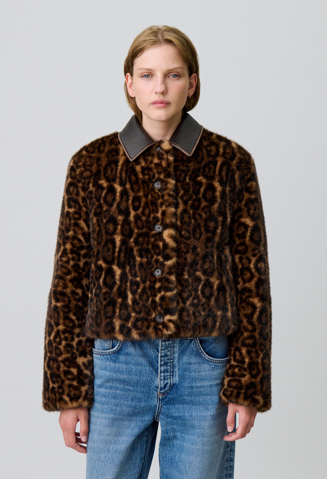 Manteau fausse fourrure léopard