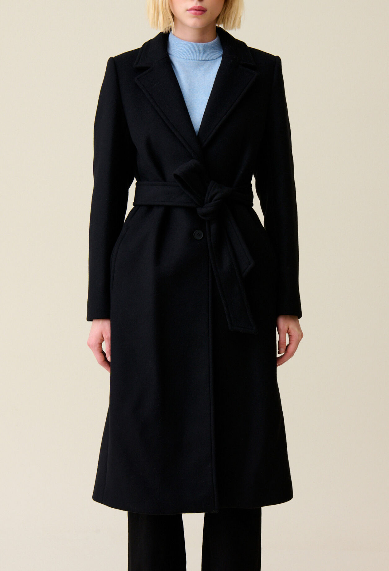 Manteau long ceinture