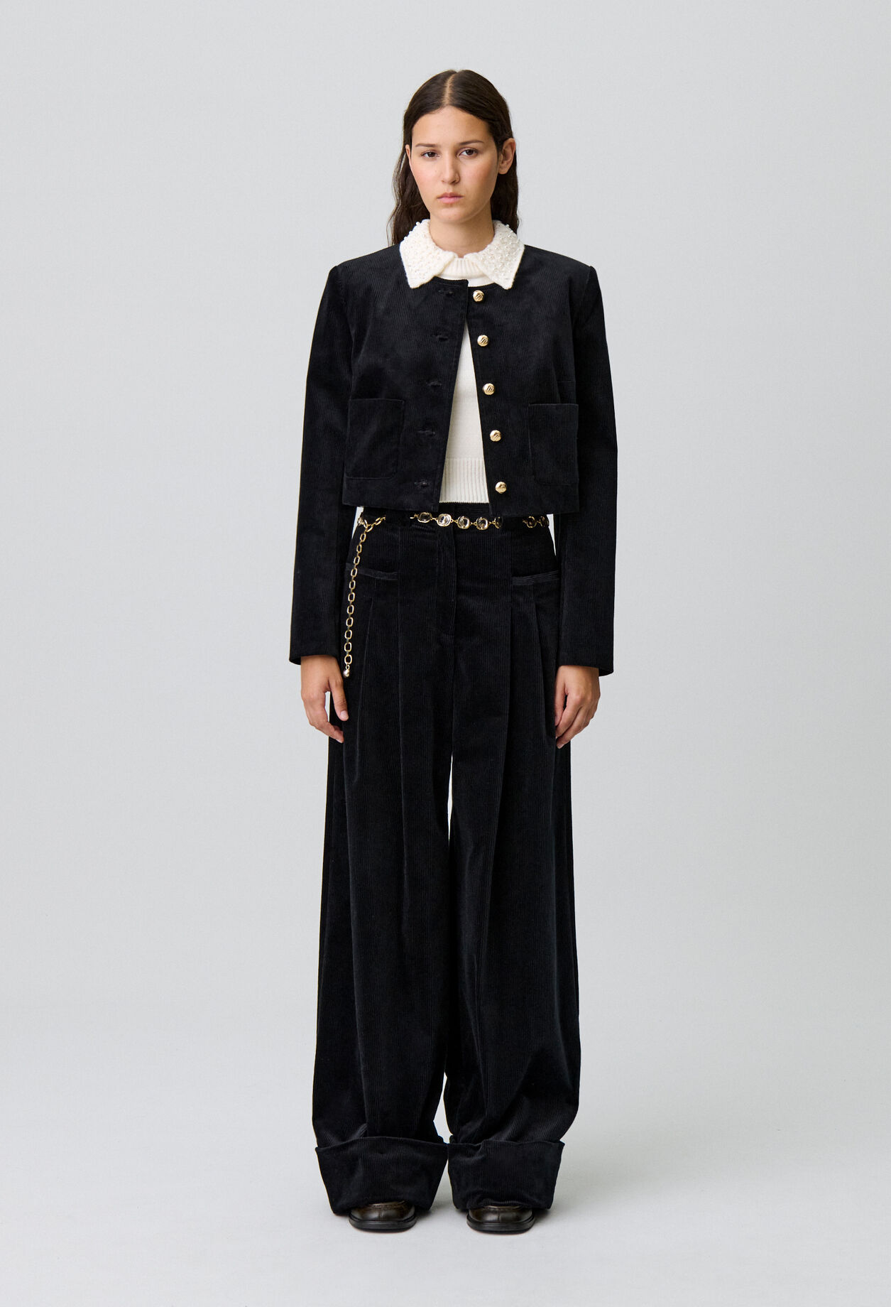 Veste boîte courte velours