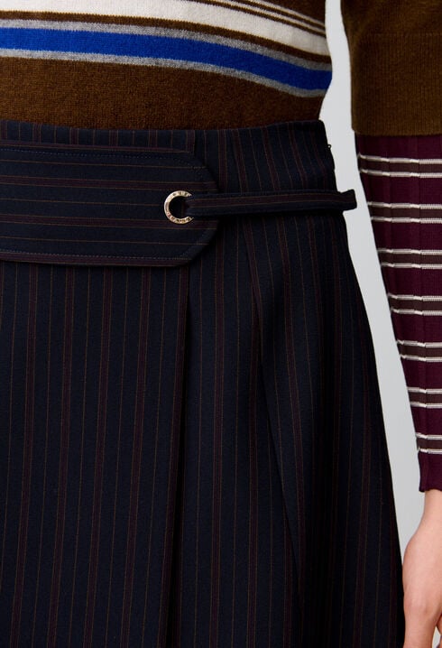 Jupe ray&eacute;e ceinture