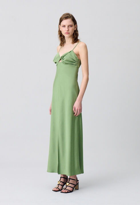 Robe longue satinée