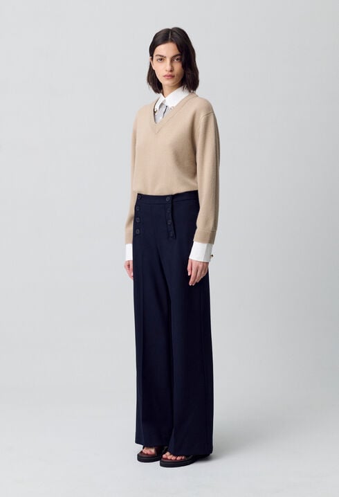 Pantalon droit à pont