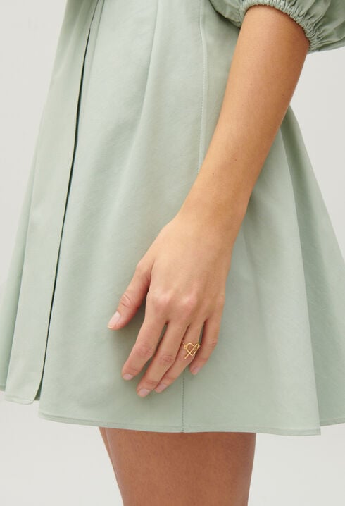 Bague chaînette cœur CP dorée