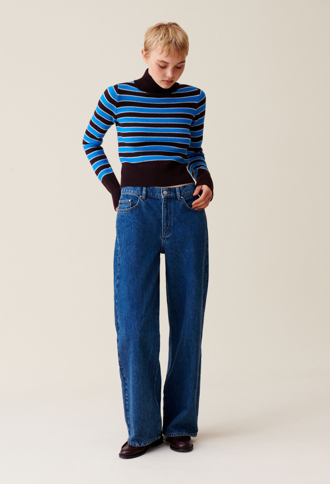 Pull mariniere col montant