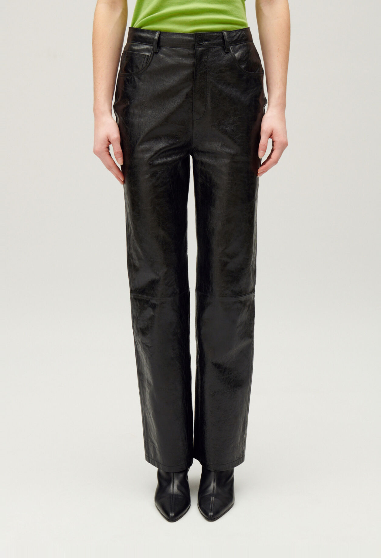 Pantalon cuir noir