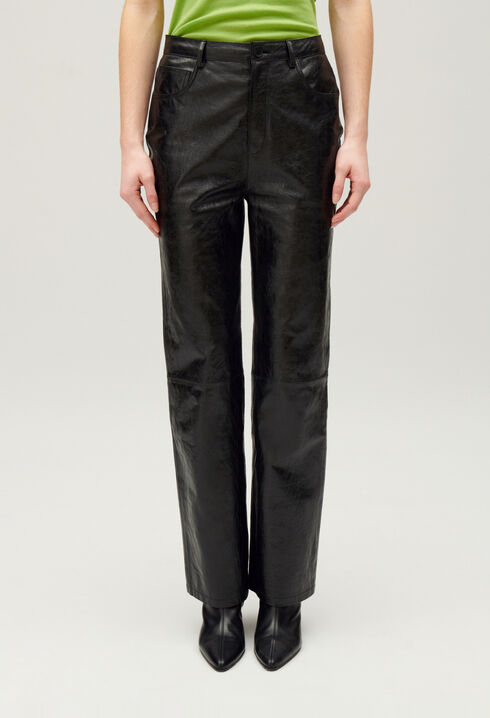 Pantalon cuir noir