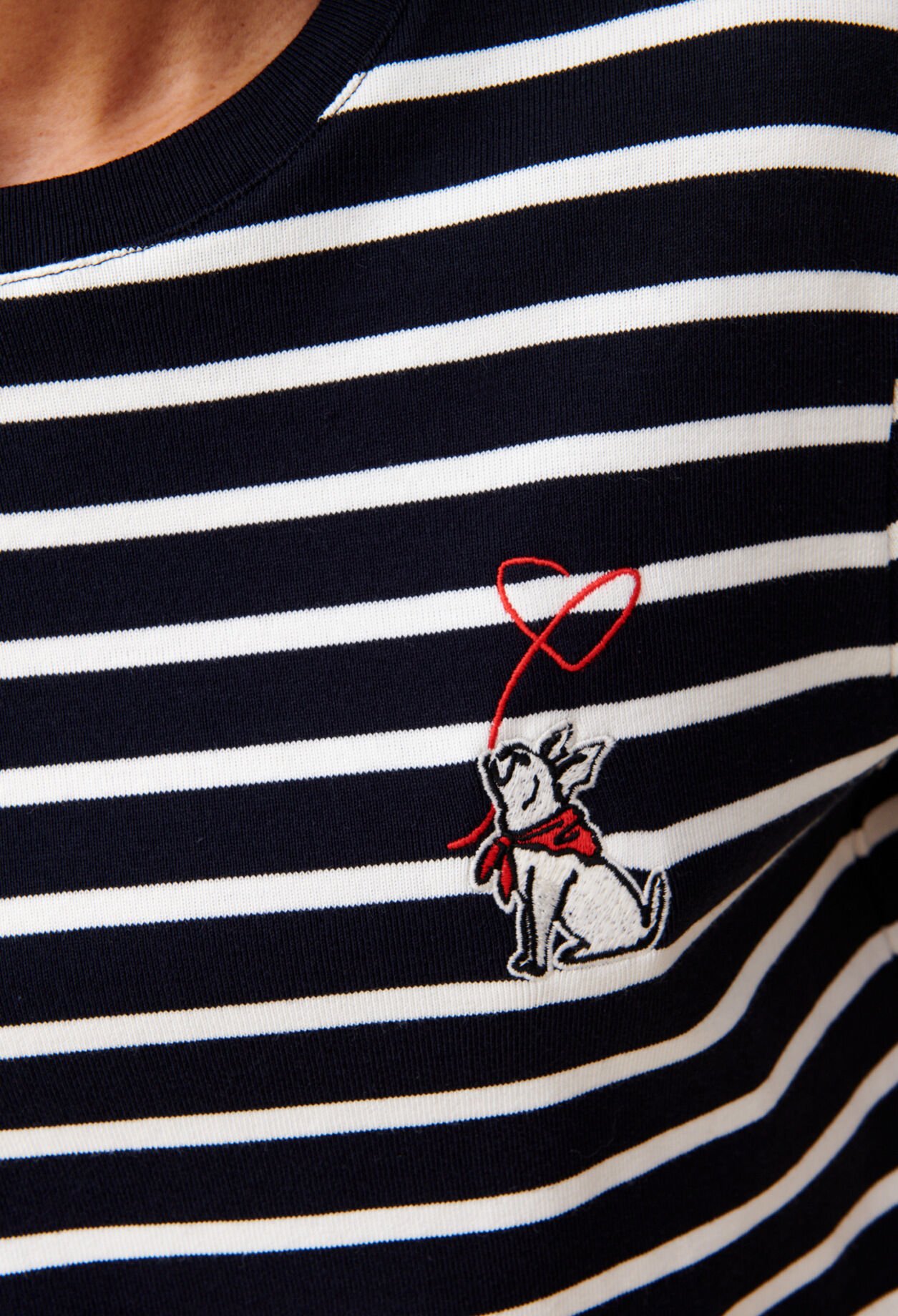 T-shirt marinière broderie Jean Toto 
