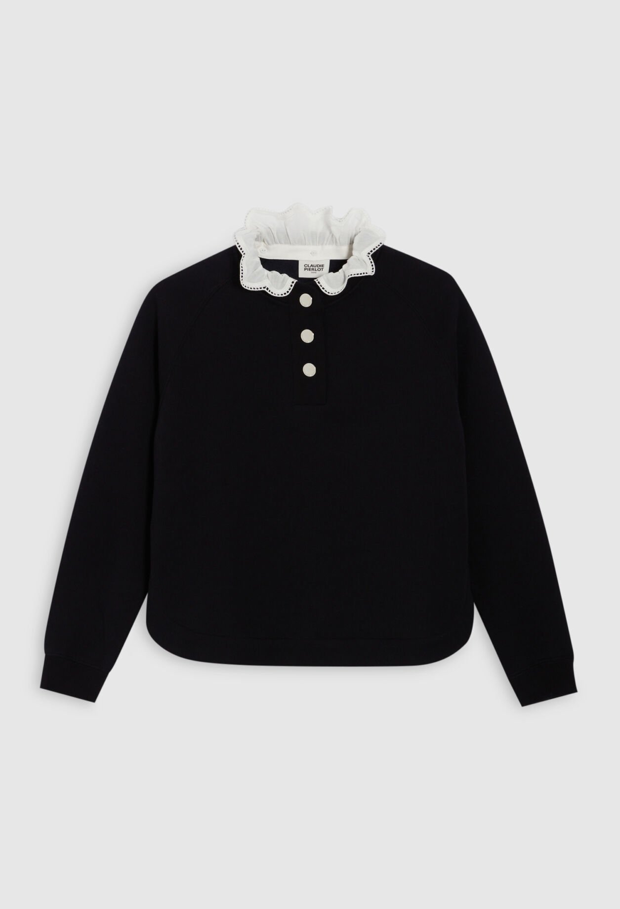 Sweatshirt col amovible marine