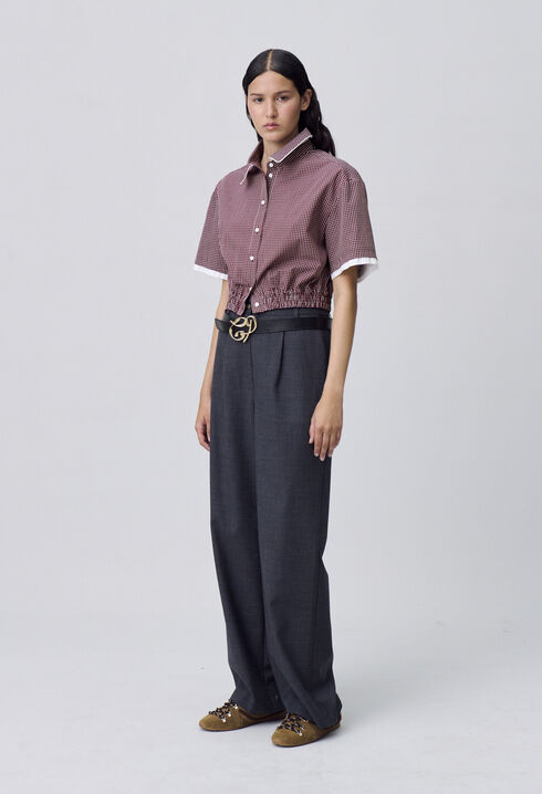 Chemise courte carreaux