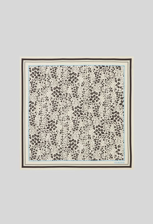 Foulard carr&eacute; soie imprim&eacute; l&eacute;opard