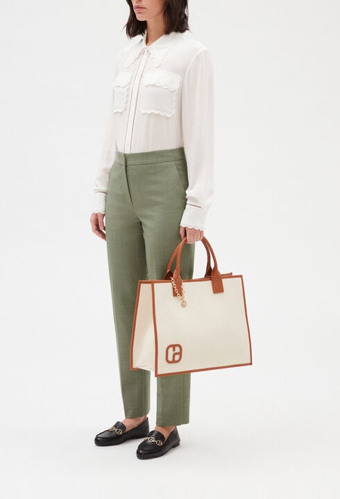 Pantalon tailleur kaki