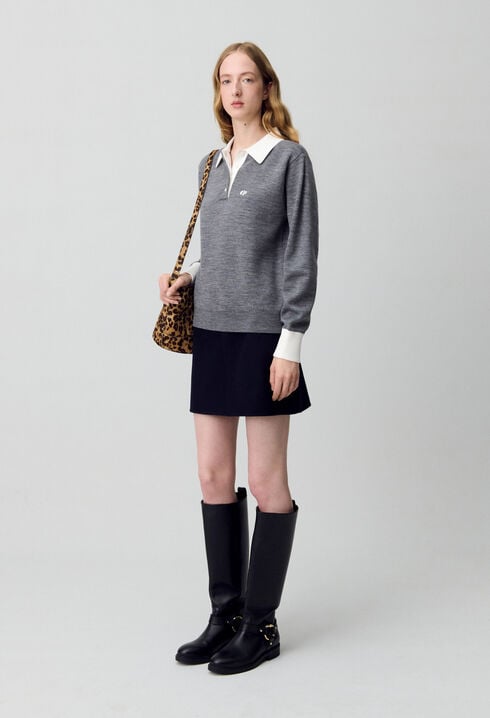 Pull polo maille fine