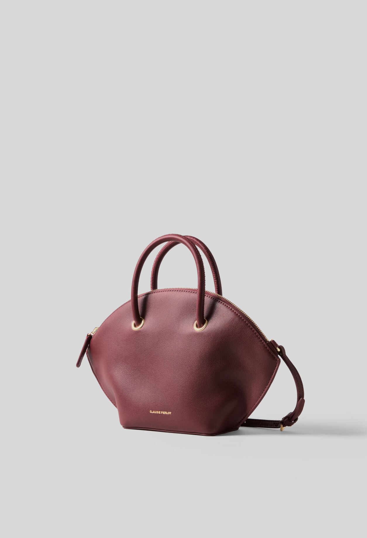 Sac cuir lisse anneaux dor&eacute;s