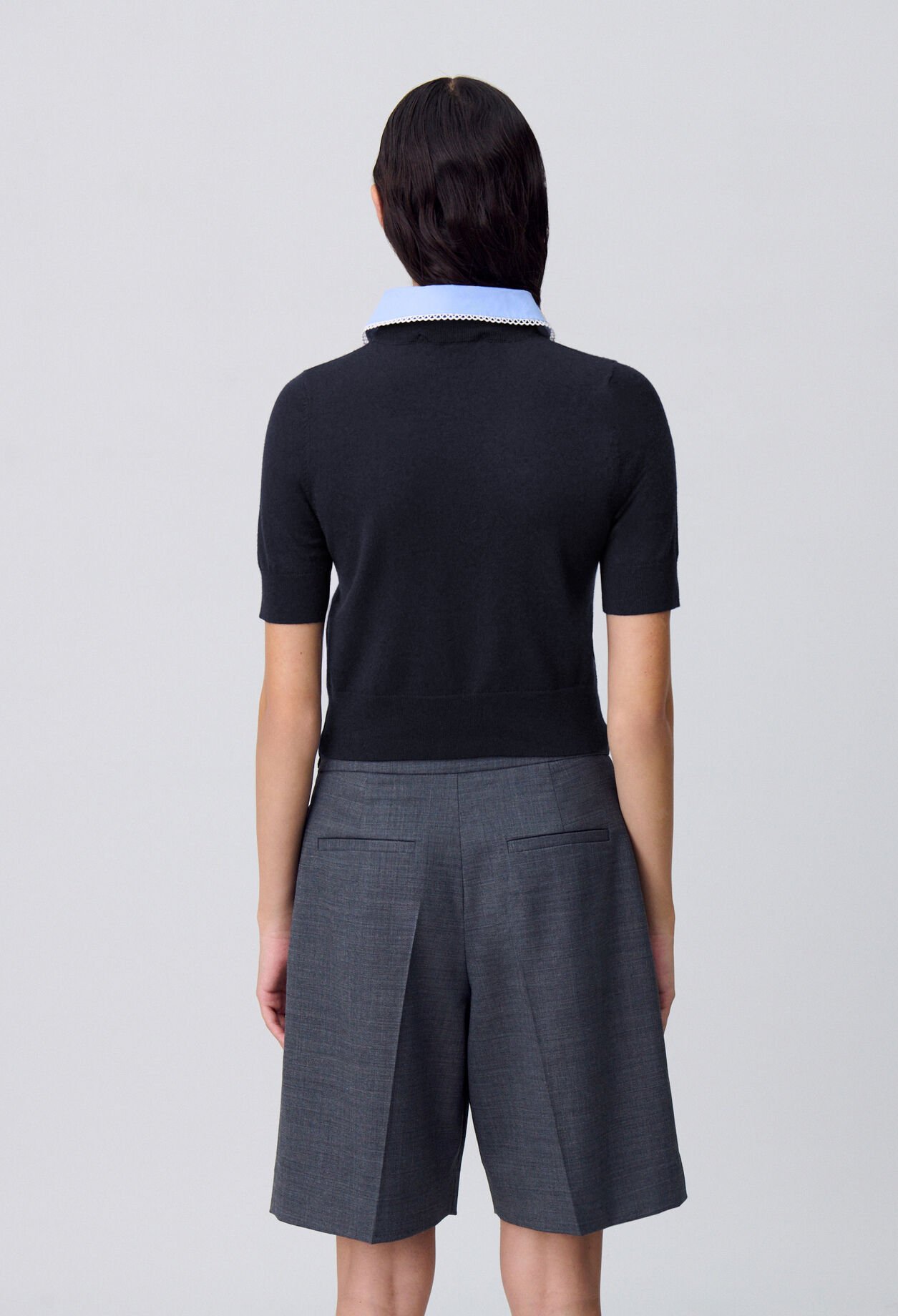 Top maille fine col