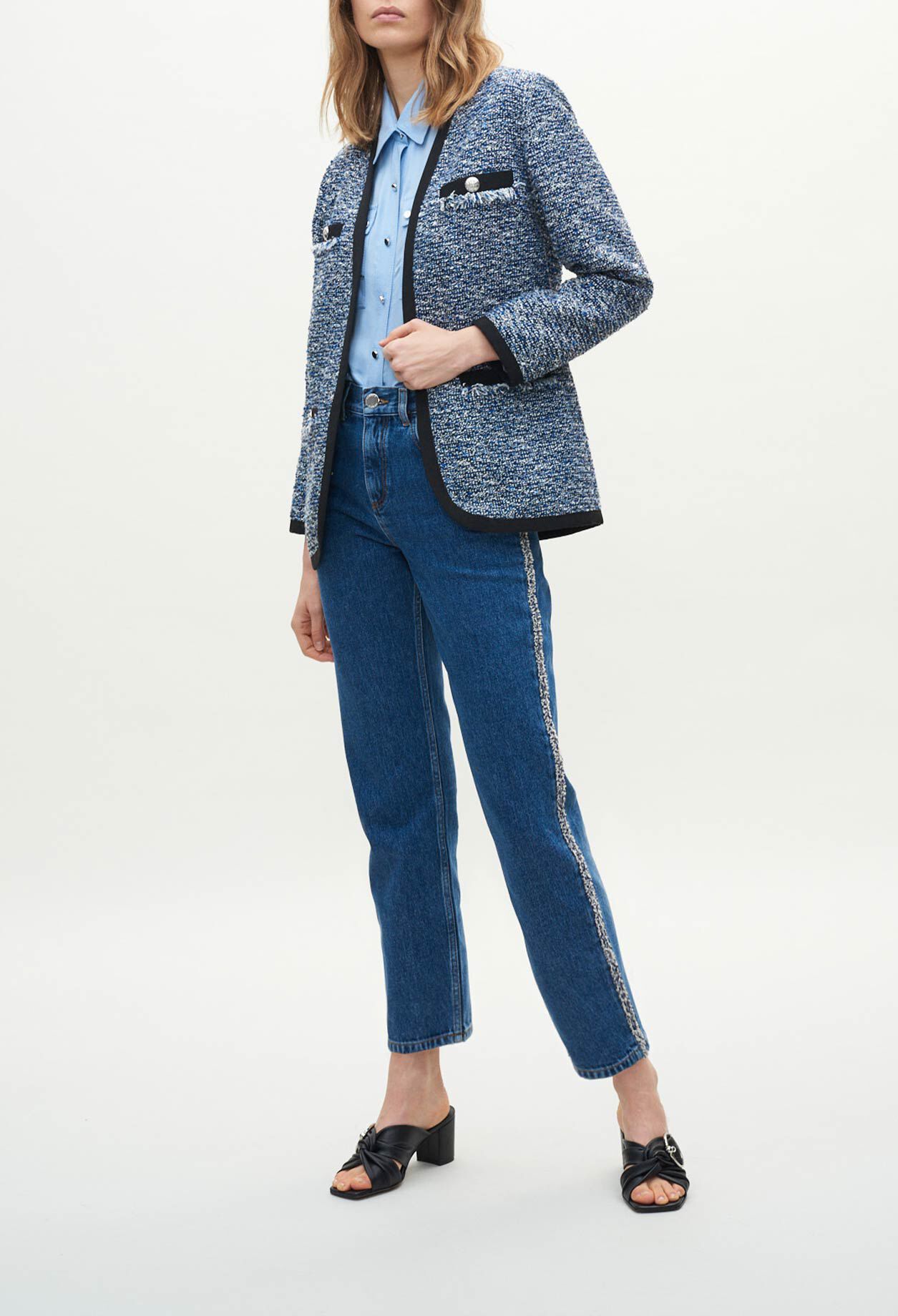 Veste tweed à galons