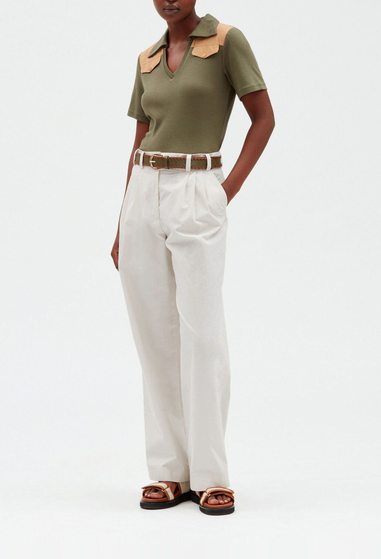 Pantalon large ivoire