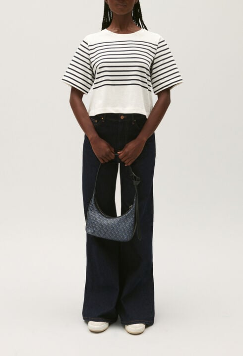 T-shirt rayures écru