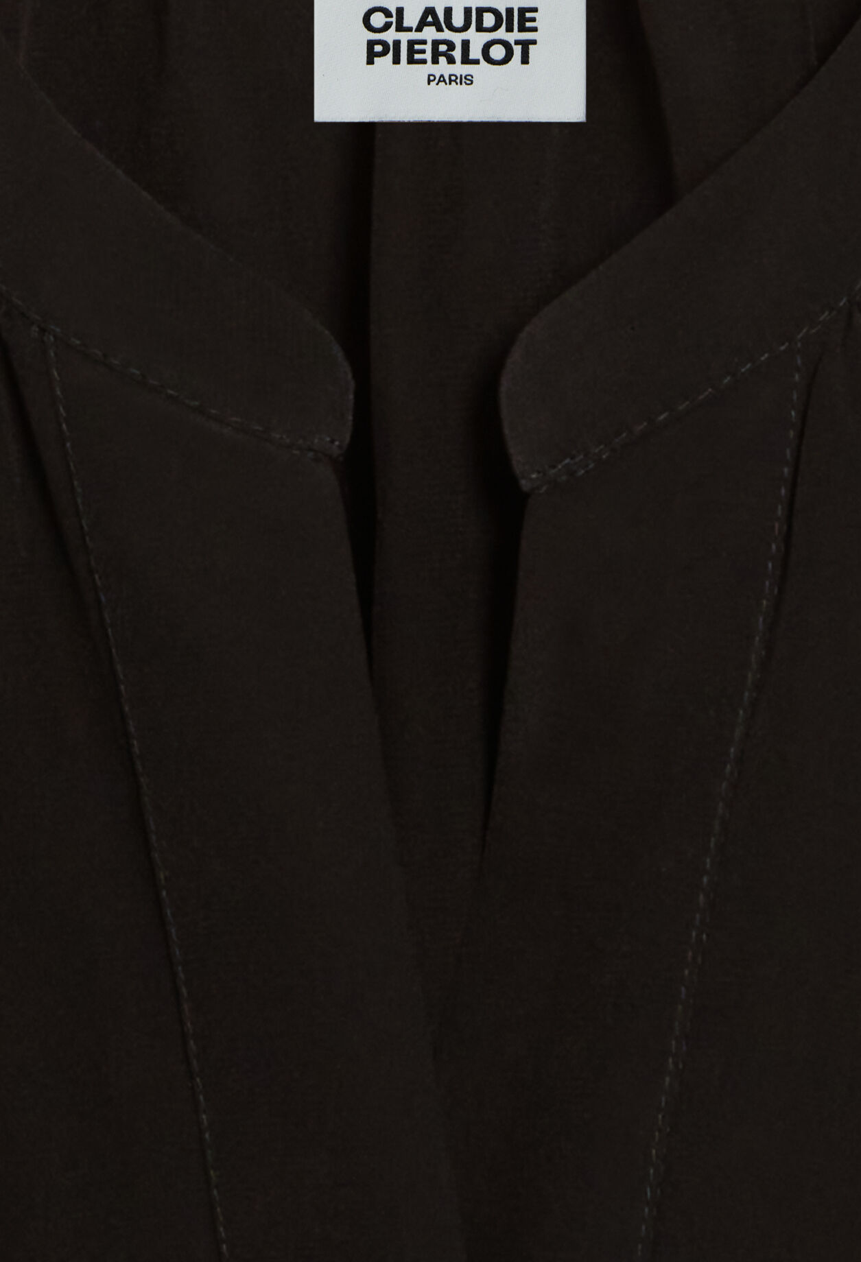 Blouse noire manches courtes soie