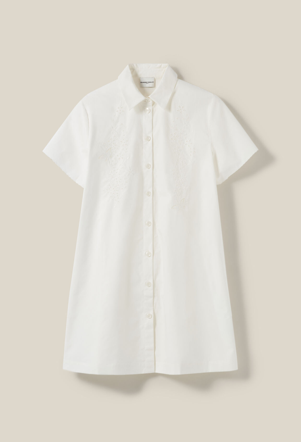 Robe chemise courte brodée