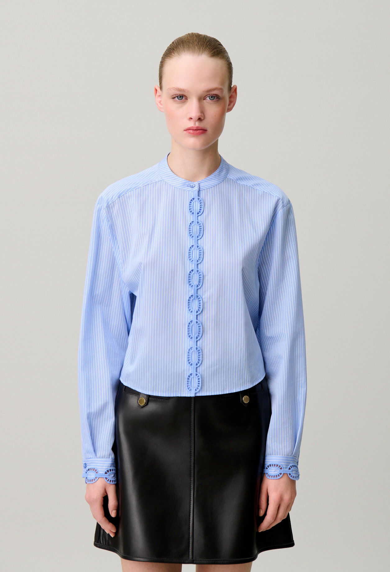 Chemise popeline ray&eacute;e