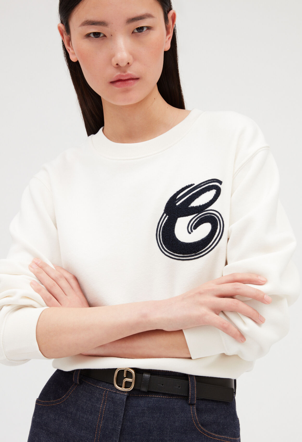 Sweatshirt écru patch C