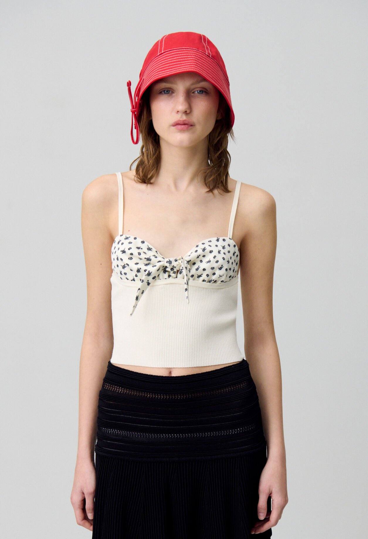 Top maille fine décolleté