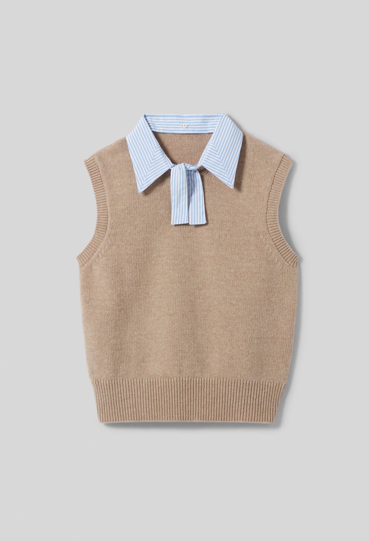 Pull sans manches col amovible