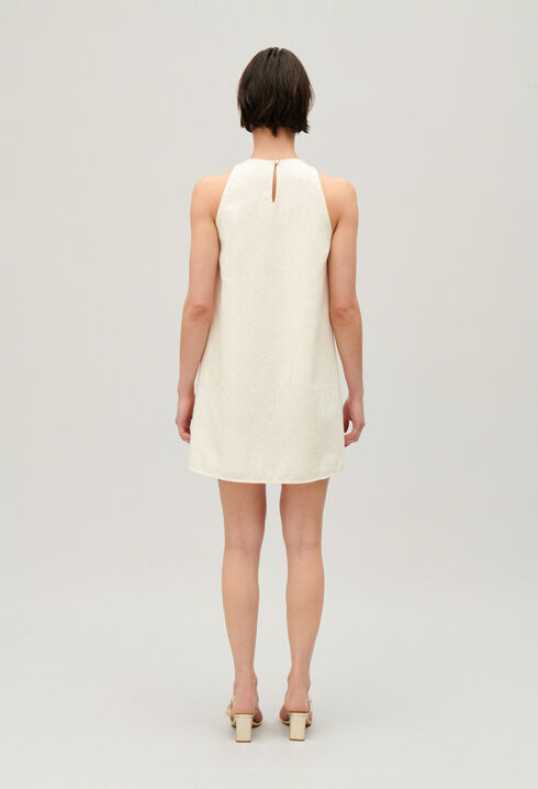 Robe courte paillet&eacute;e &eacute;crue