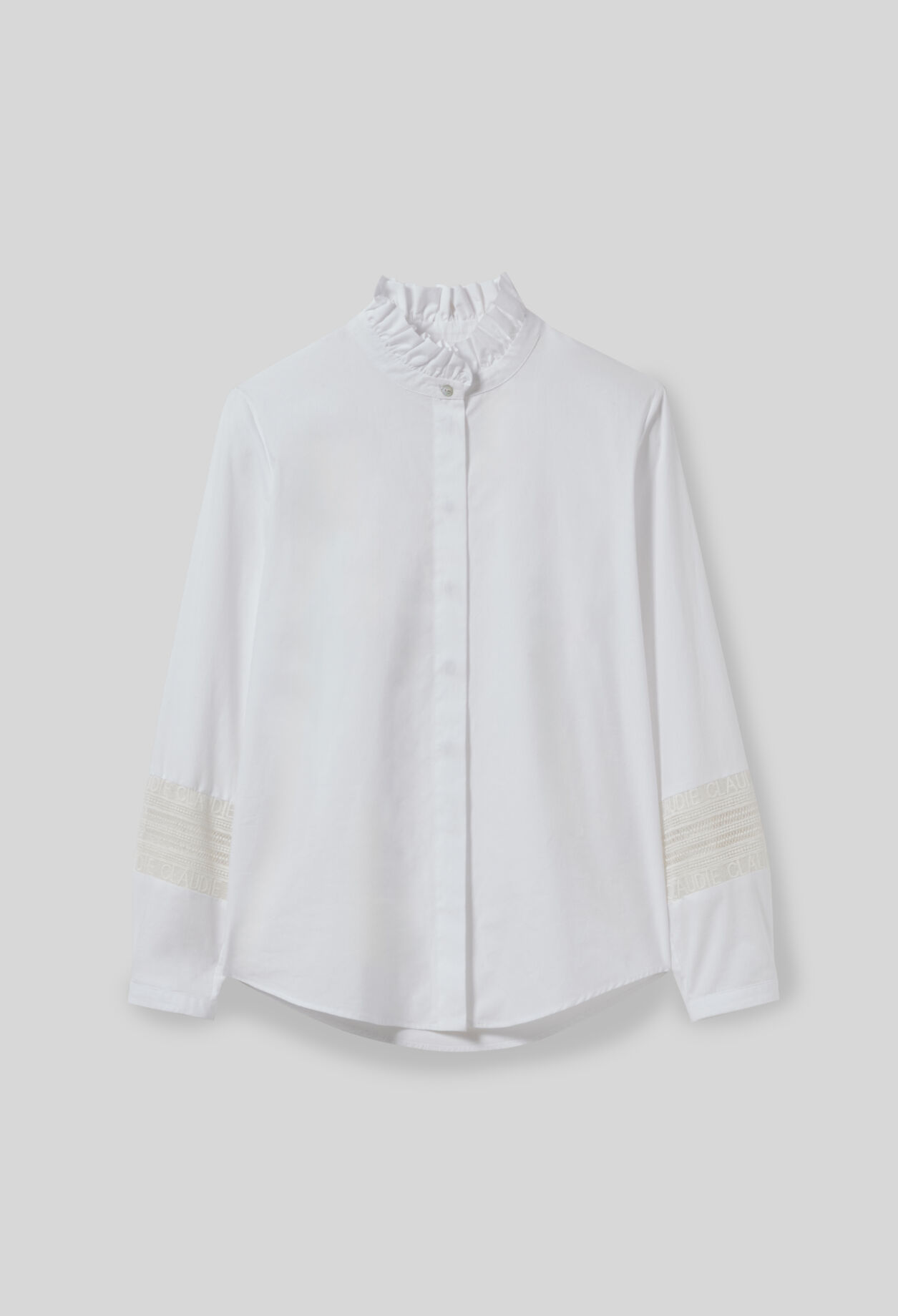 Chemise coton col volanté