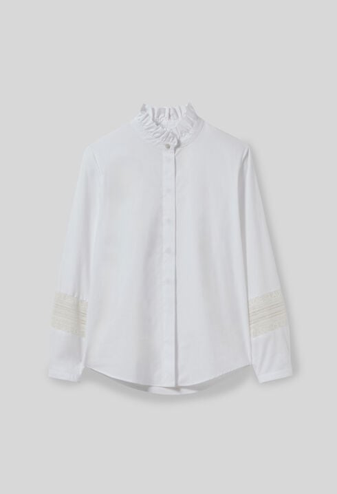 Chemise coton col volanté