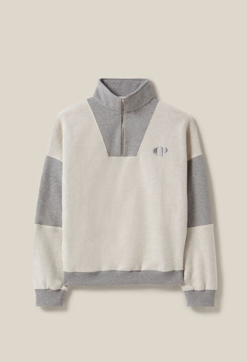 Sweatshirt col montant zippé 