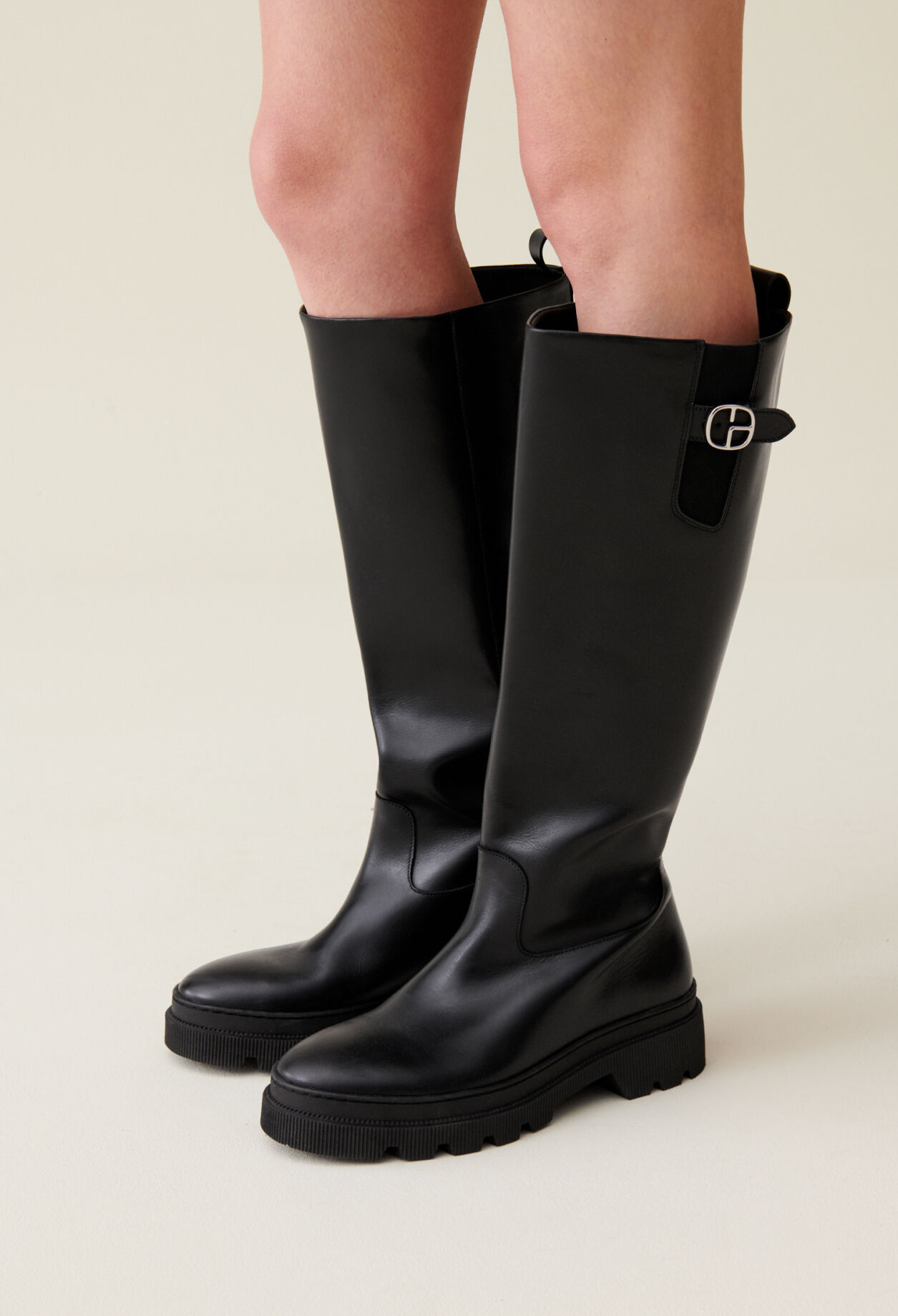 Bottes hautes cuir best sale