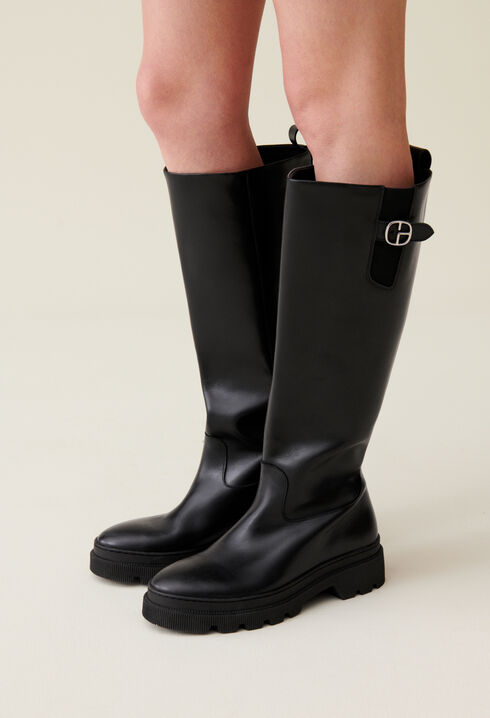 Bottes hautes cuir lisse
