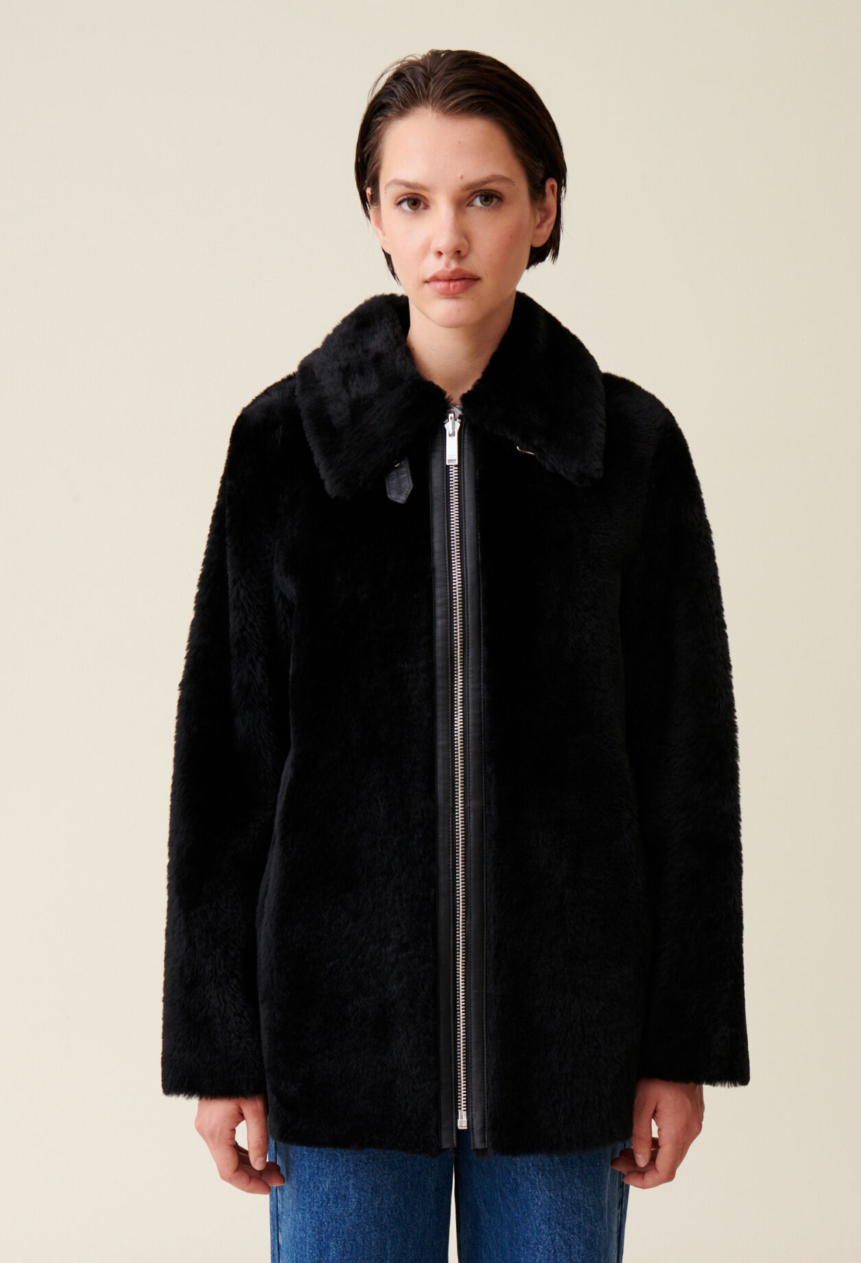 Manteau zippé réversible