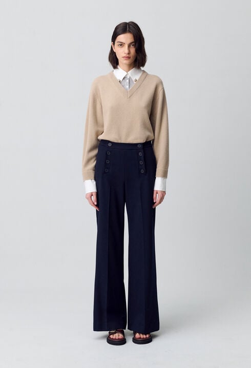 Pantalon droit à pont