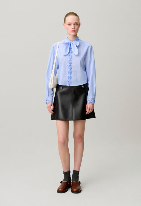 Chemise popeline ray&eacute;e