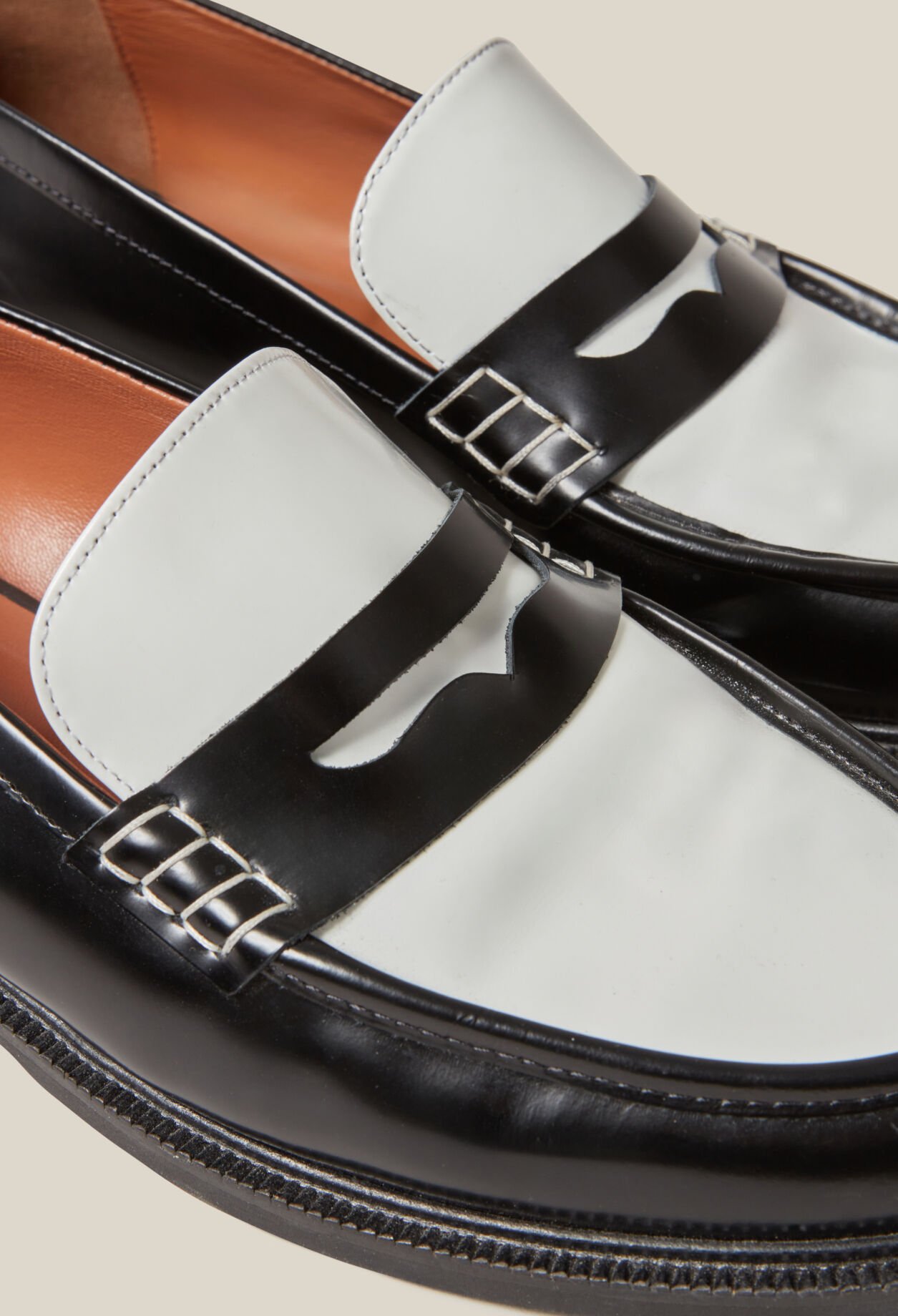 Mocassins cuir bicolore