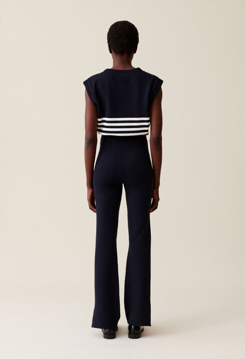 Pantalon maille marine