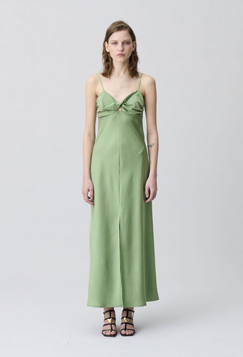 Robe longue satinée