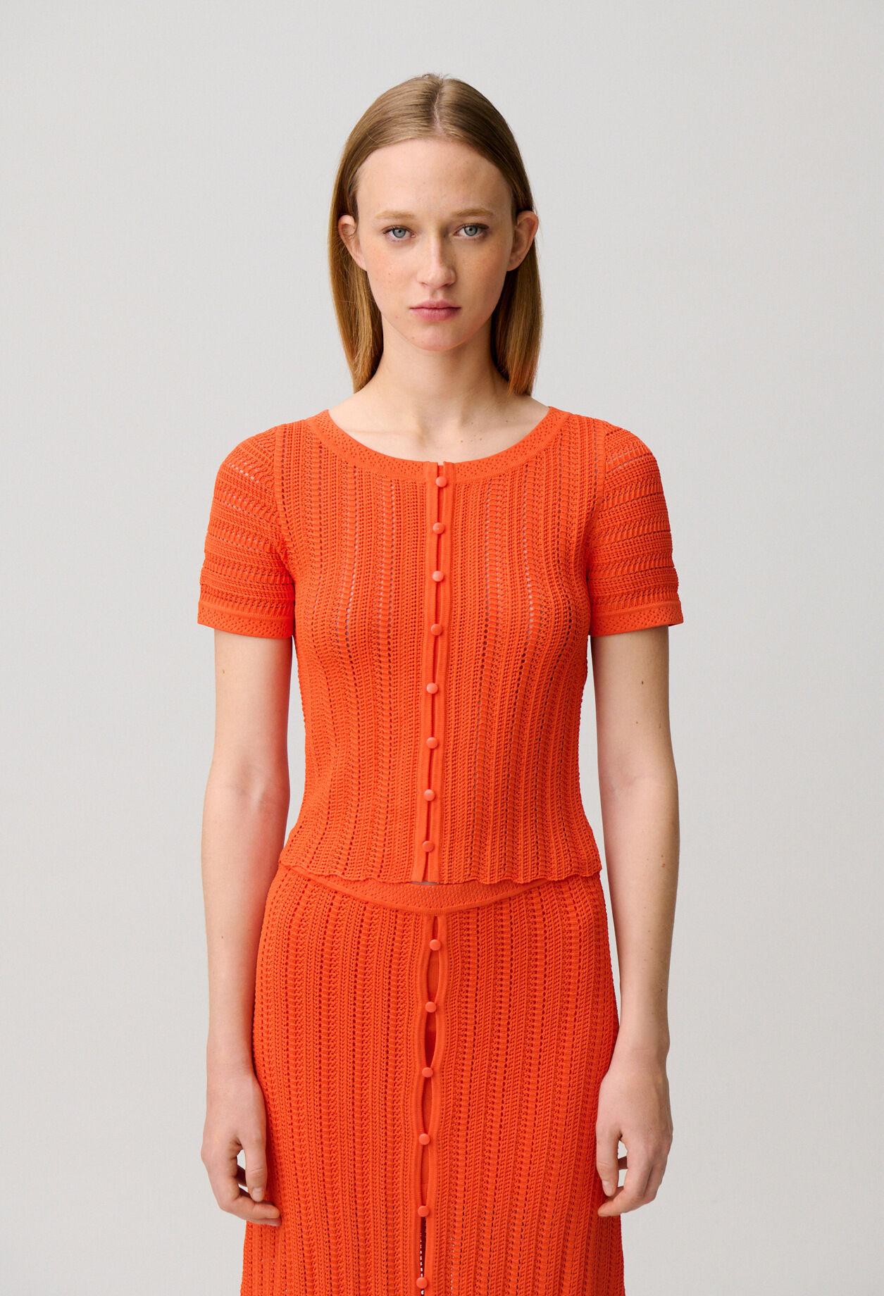 Top crochet manches courtes