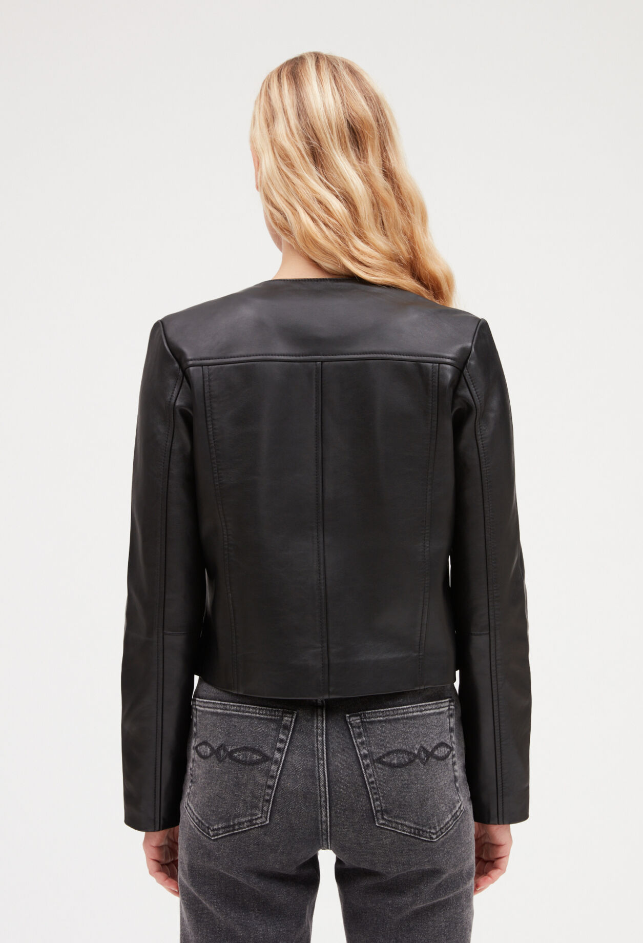 Blouson cuir lisse