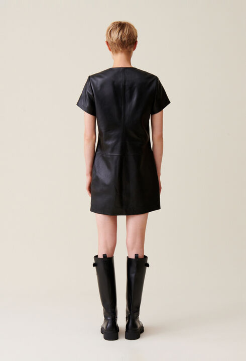 Robe cuir courte zipp&eacute;e