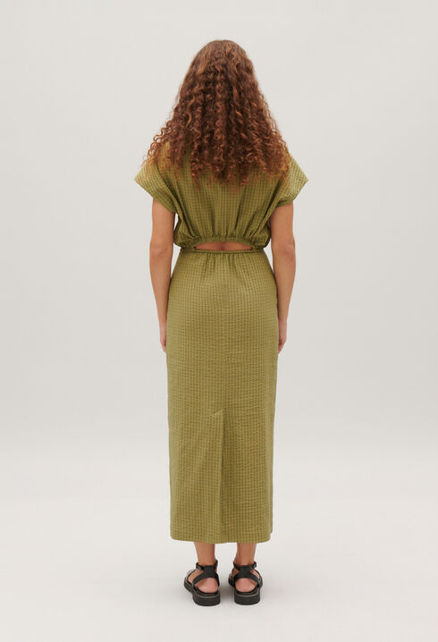 Robe midi rayures
