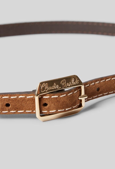Ceinture suède boucle dorée