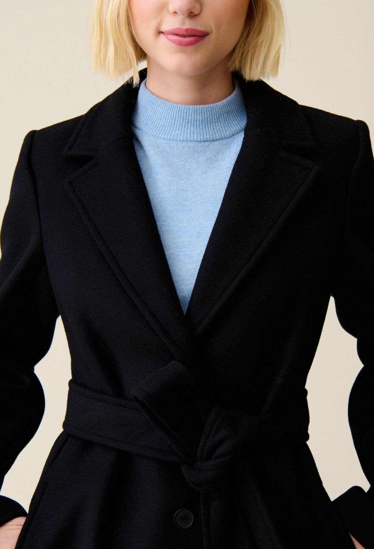 Manteau long ceinture