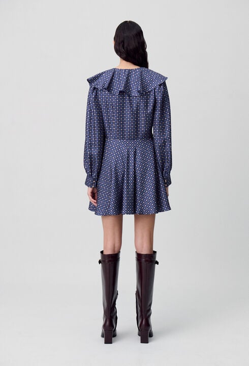 Robe courte soie imprimée