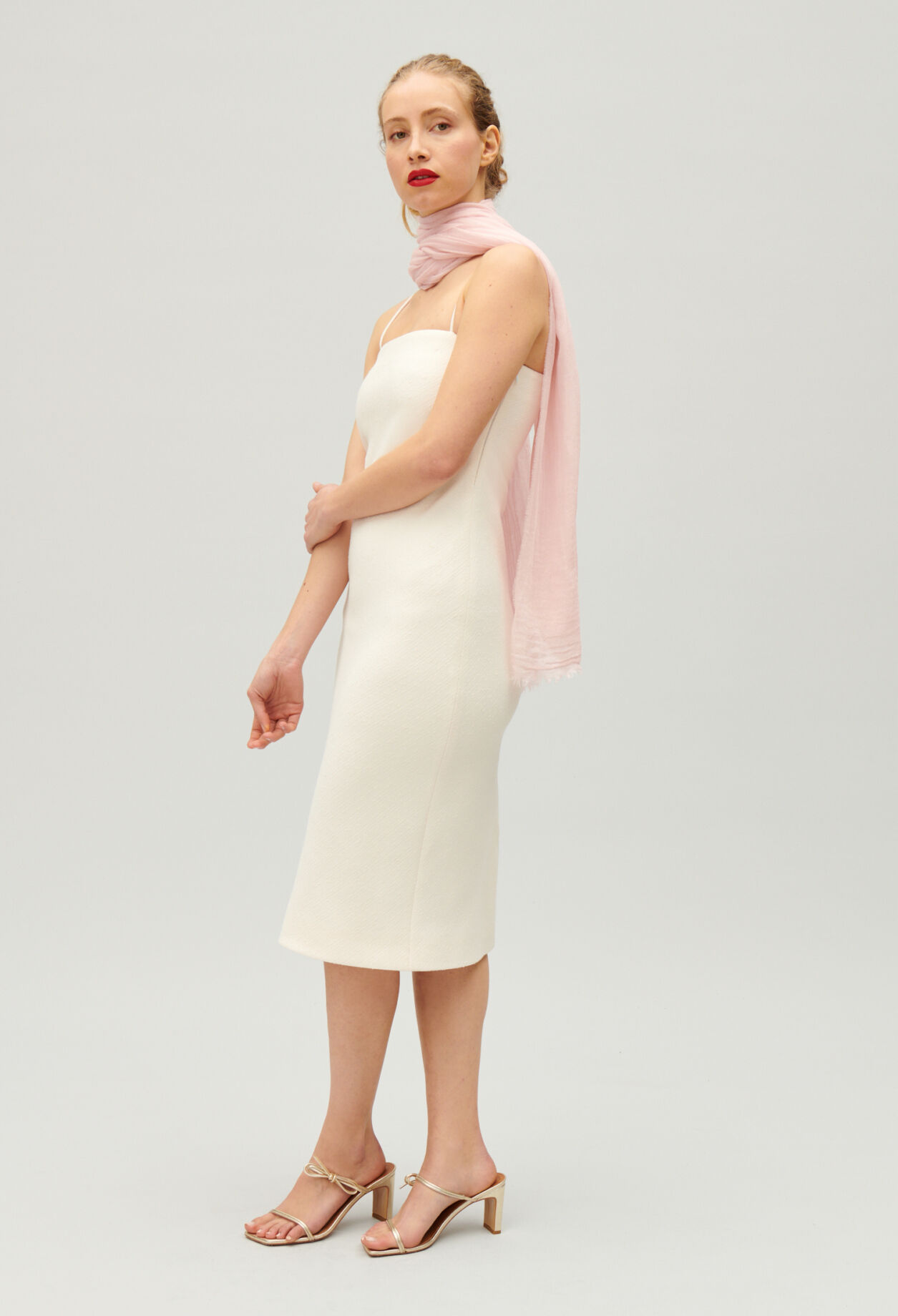 Robe tube courte écru