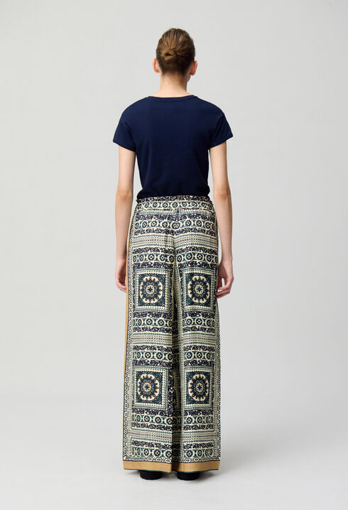 Pantalon large fluide imprimé