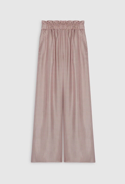 Pantalon large soie rose
